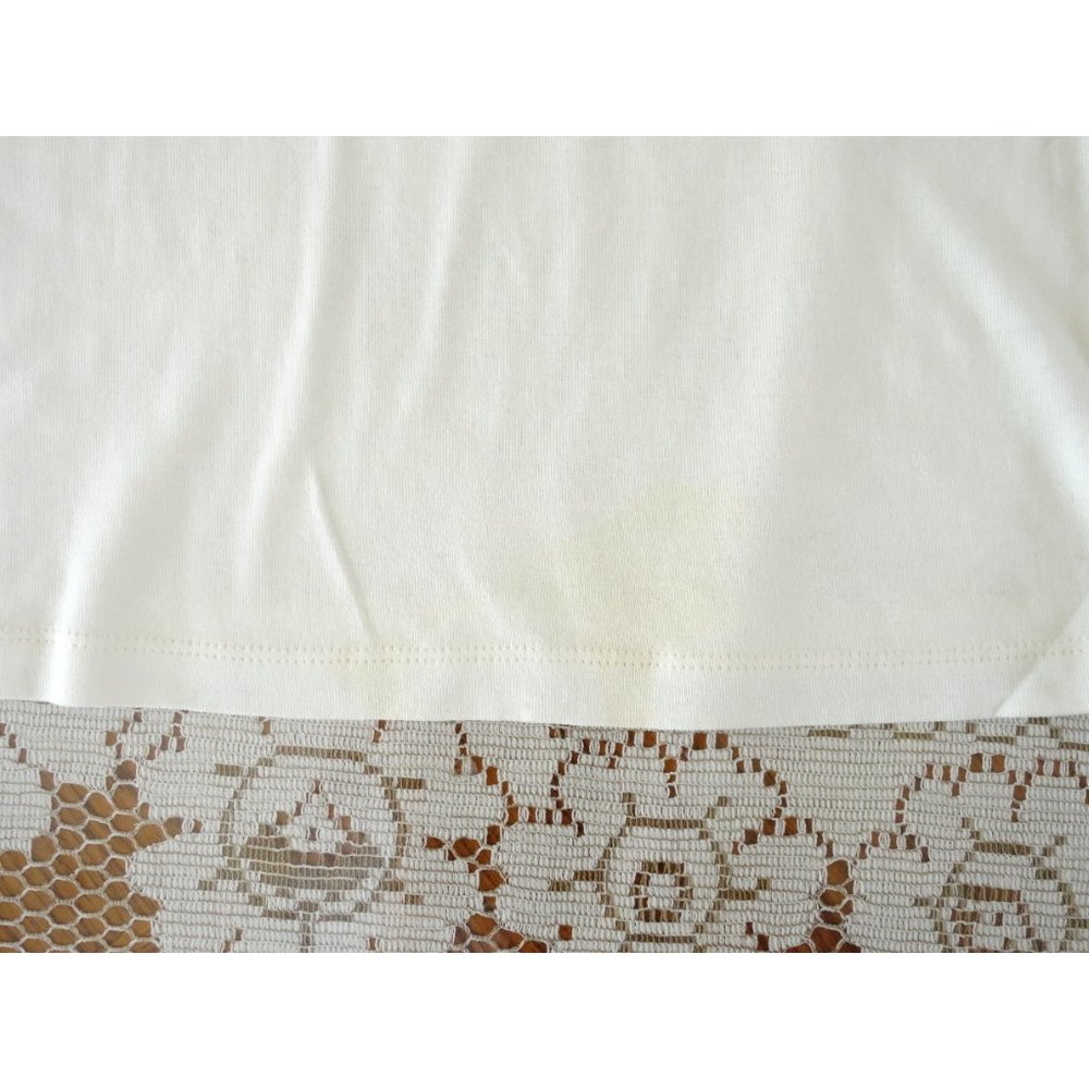 Vtg Y2K 00s Sonia Rykiel Ivory Jeweled Paix Short Sleeve Tee Shirt est Small M - Picture 5 of 5